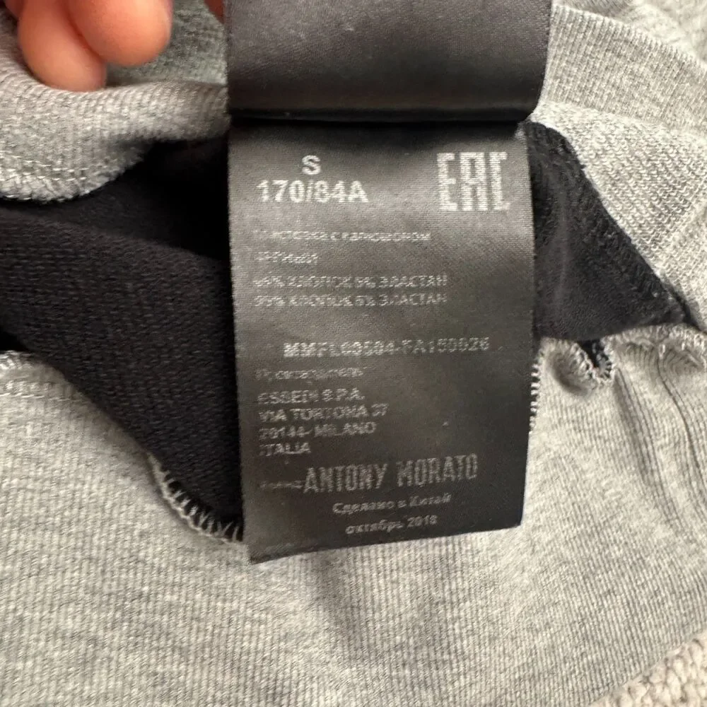 Antony Morato Colorblock Hoodie Pullover Sweatshirt Mens Small Black Gray Casual